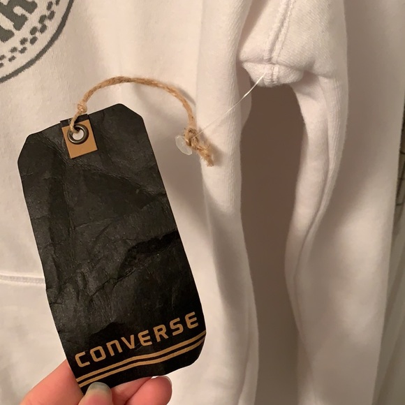 BRAND NEW Soft White Converse Hoodie - Picture 7 of 11